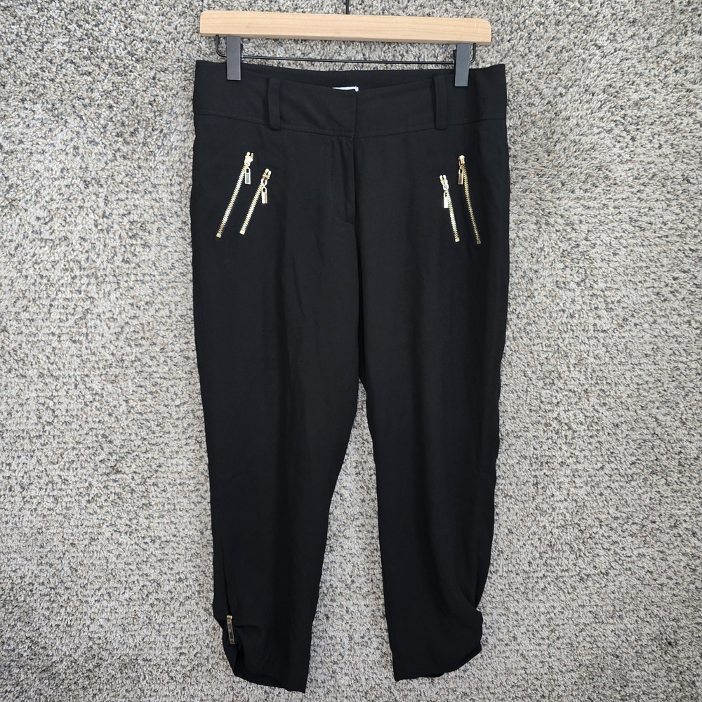 Cache‎ Pants Womens 4 Black Zip Pockets Slacks Trousers Stretch Vintage Ladies